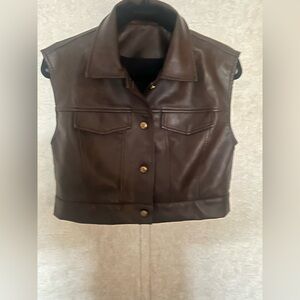 Brown Leather Vest